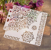 EDGE MANDALA FLOWER MINI STENCIL 13 BY 13 CM